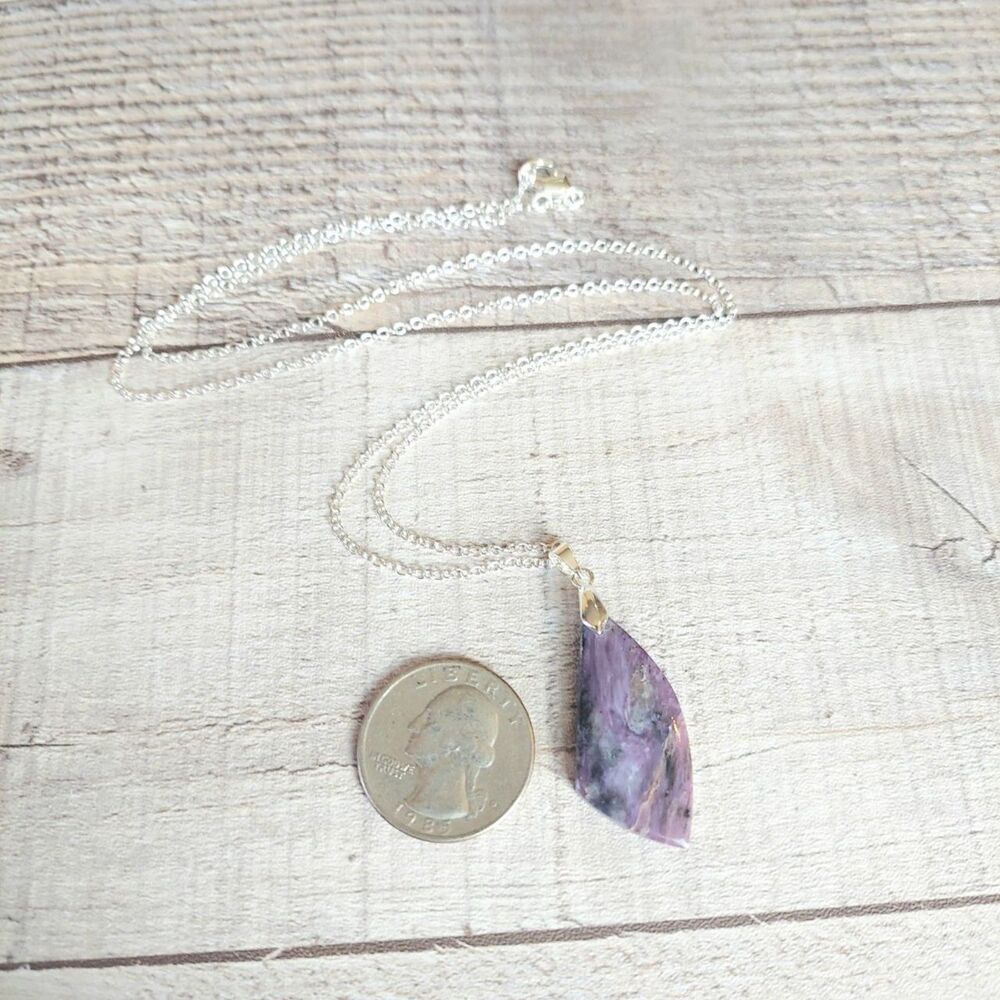 Natural Gemstone Charoite Necklace - Picture 3 of 3